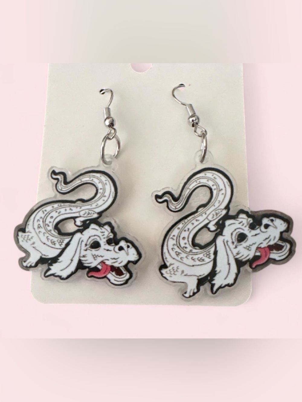 Falcor 80s Neverending Story Dragon 2D Acrylic Dangle Earrings